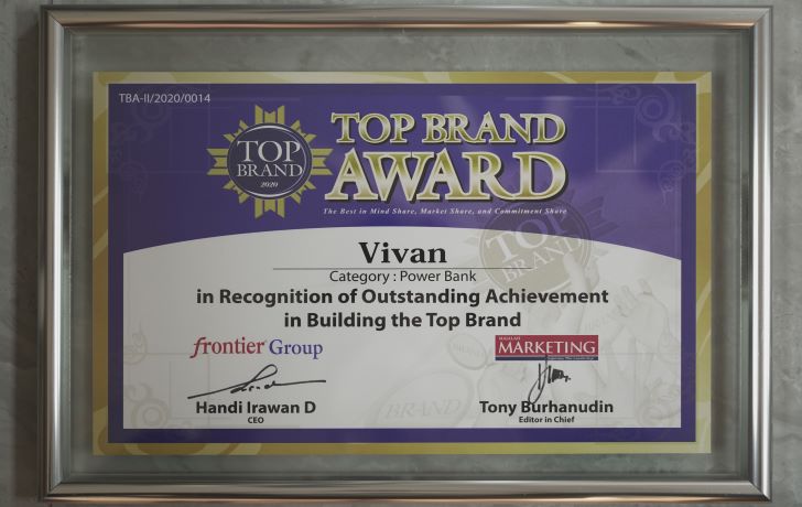 Năm 2020, thương hiệu VIVAN đạt giải THƯƠNG HIỆU HÀNG ĐẦU Indonesia