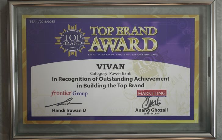 Pada tahun 2018, VIVAN memenangkan Indonesia TOP BRAND Award					